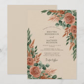 Rostige Erdig Herbstliche Hochzeit Einladung (Vorne/Hinten)
