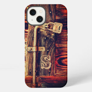 Rostige Holzmaserung antikes Messingschloss braun iPhone 13 Hülle
