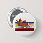 Rostige Kalifornien-Bärn-Flagge Button (Vorne & Hinten)