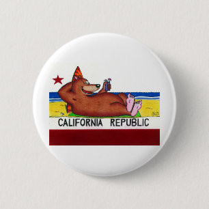 Rostige Kalifornien-Bärn-Flagge Button