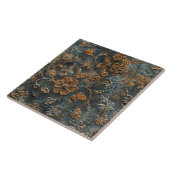 Rostige Metall Antique Blumen Fliese (Seite)