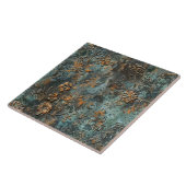 Rostige Metall Antique Blumen  Fliese (Seite)