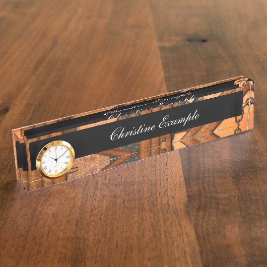 Rostige Metallrohre Namensplakette (Seite)