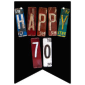 Rostige Nummernschild Sammlung 70. Geburtstag Wimpelkette (Dritte Fahne)