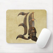 Rostige Ritter-Initiale I Mousepad (Mit Mouse)