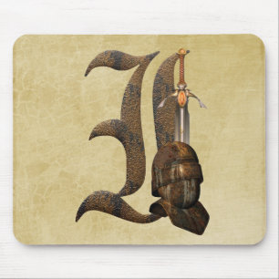 Rostige Ritter-Initiale I Mousepad