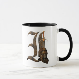 Rostige Ritter-Initiale I Tasse