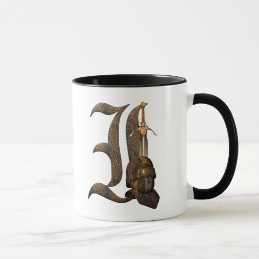 Rostige Ritter-Initiale I Tasse (Rechts)