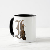 Rostige Ritter-Initiale I Tasse (Vorderseite Links)