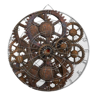 Rostige Steampunk Metallgänge Dartscheibe