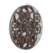 Rostige Steampunk Metallgänge Dartscheibe (Vorderseite Links)