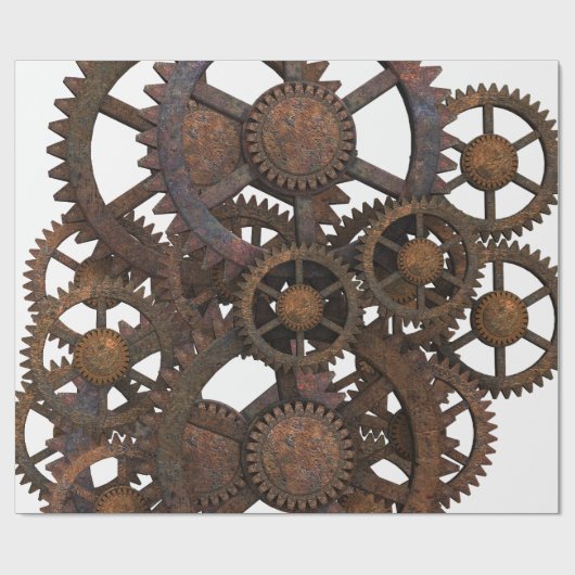 Rostige Steampunk Metallgänge Geschenkpapier (Flach)