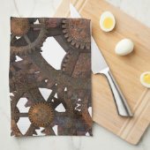 Rostige Steampunk Metallgänge Küchentuch (Viertel Falte)