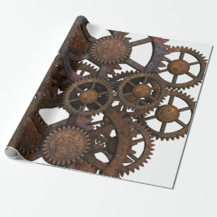 Rostige Steampunk-Metallzahnräder Geschenkpapier