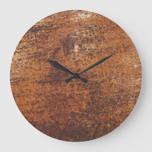 Rostige strukturierte Metalloberfläche Große Wanduhr (Vorderseite)
