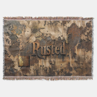 Rostige Typografie auf einer grungigen Industriewa Decke