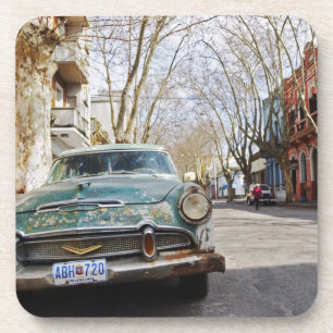 Rostige und flockige Farbe eines alten Autos Untersetzer