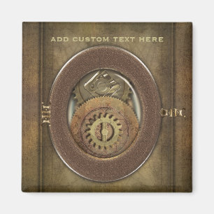 Rostige Vintage Zähne Steampunk quadratisches Magnet