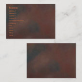 Rostige Visitenkarte (Vorne/Hinten)