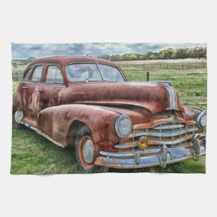 Rostiger alter Klassiker Auto Vintage Automobil Handtuch