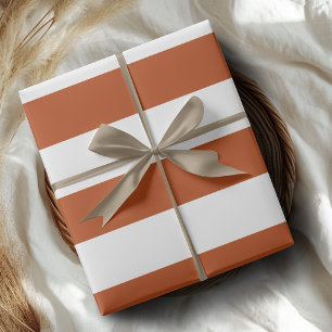 Rostiger Bernstein und Weiße Breite Horizontale St Geschenkpapier