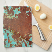 rostiger blauer Schmutzblatmetallplattenrost Handtuch (Viertel Falte)