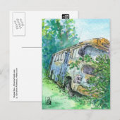 Rostiger Bus Postkarte (Vorne/Hinten)