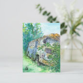 Rostiger Bus Postkarte (Stehend Vorderseite)