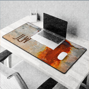 Rostiger grauer und orangefarbener urbaner Grunge- Schreibtischunterlage
