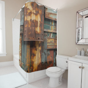 Rostiger Grunge-Metal-Duschvorhang Duschvorhang