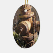 Rostiger Hydrant Keramikornament (Links)