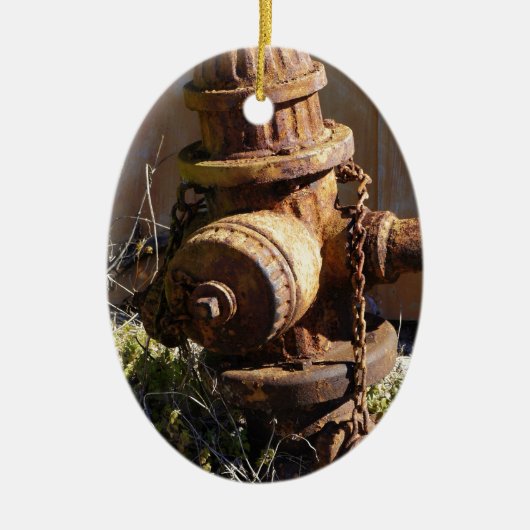 Rostiger Hydrant Keramikornament (Vorne)