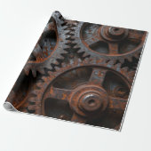 Rostiger Industriemechanismus Geschenkpapier (Ungerollt)