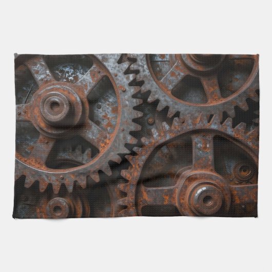 Rostiger Industriemechanismus Geschirrtuch (Horizontal)