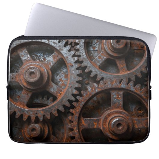 Rostiger Industriemechanismus Laptopschutzhülle (Vorderseite)
