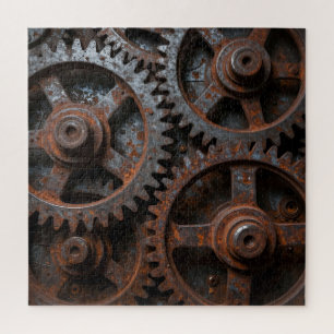 Rostiger Industriemechanismus Puzzle