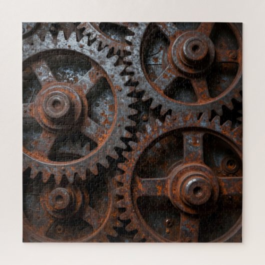 Rostiger Industriemechanismus Puzzle (Vertikal)