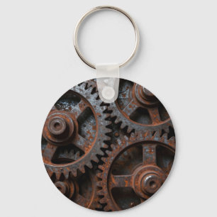 Rostiger Industriemechanismus Schlüsselanhänger