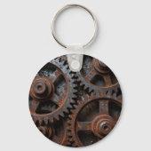 Rostiger Industriemechanismus Schlüsselanhänger (Rückseite)
