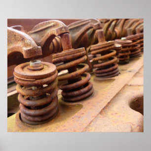 Rostiger Motor-Block Poster