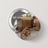 Rostiger Oldtimer-Traktor Button (Vorne & Hinten)
