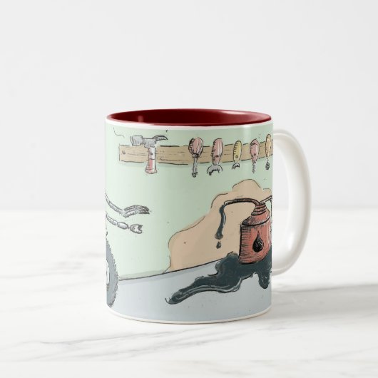 Rostiger Roboter Zweifarbige Tasse (VorderseiteRechts)