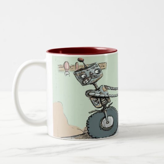 Rostiger Roboter Zweifarbige Tasse (Links)