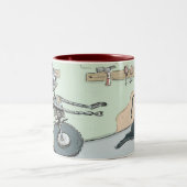 Rostiger Roboter Zweifarbige Tasse (Mittel)