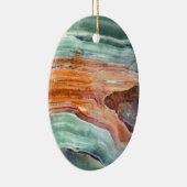 Rostiger Sagey Quarz mit Pfefferminzaroma Keramikornament (Rechts)