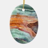 Rostiger Sagey Quarz mit Pfefferminzaroma Keramikornament (Vorne)