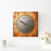 rostiger Stahl Quadratische Wanduhr (Zuhause)