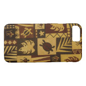 Rostiger Tapa-hawaiischer Kriegers-Stammes- Case-Mate iPhone Hülle (Rückseite (Horizontal))