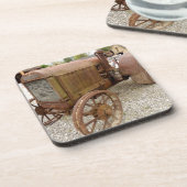 Rostiger Vintager Traktor Getränkeuntersetzer (Linke Seite)