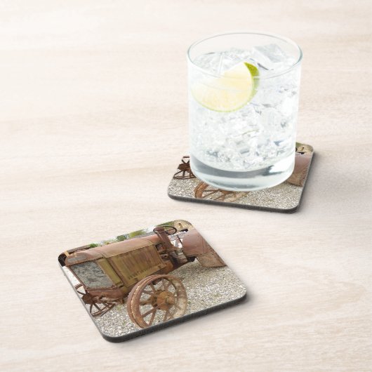 Rostiger Vintager Traktor Getränkeuntersetzer (Rechte Seite)